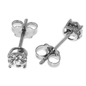 0.06 Carat 14K Solid White Gold Illusion Settings Stud Earrings Diamond