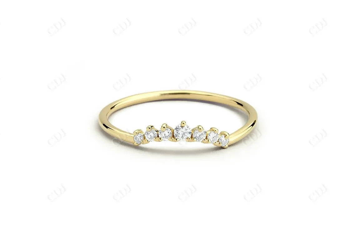 0.15CTW Lab Grown Diamond Curved Wedding Band