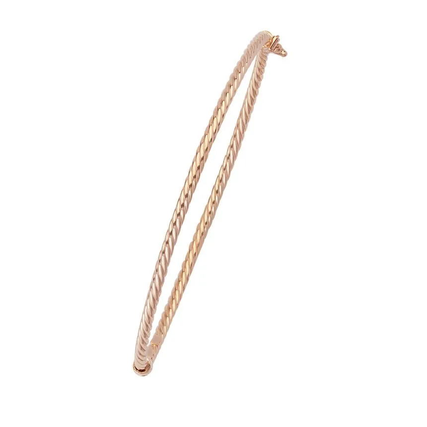 14K Gold Twist Bangle Bracelet