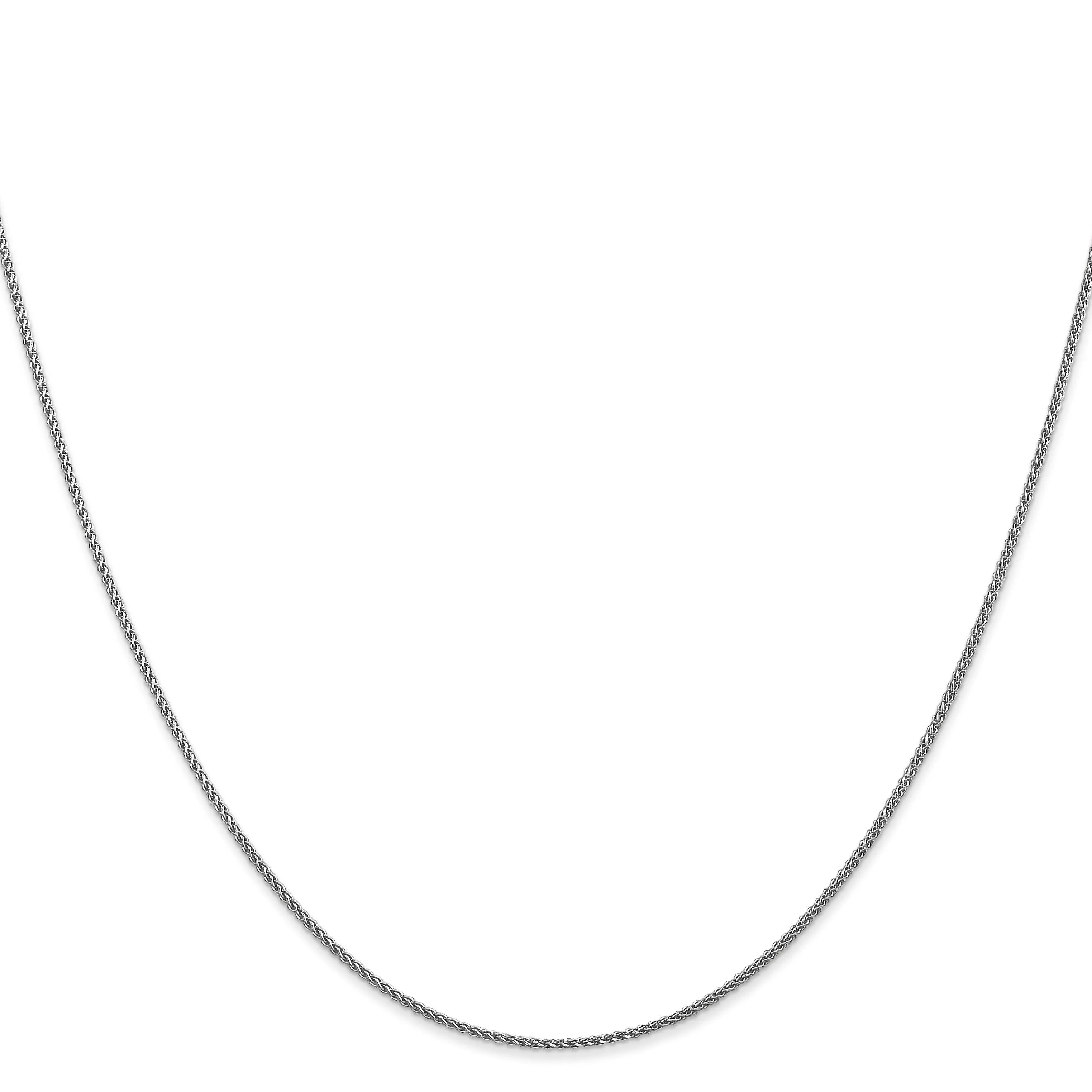 14k White Gold 1mm Spiga Chain