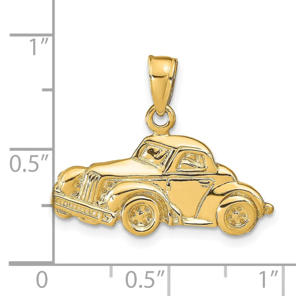 14k Yellow Gold Classic Antique Car Pendant