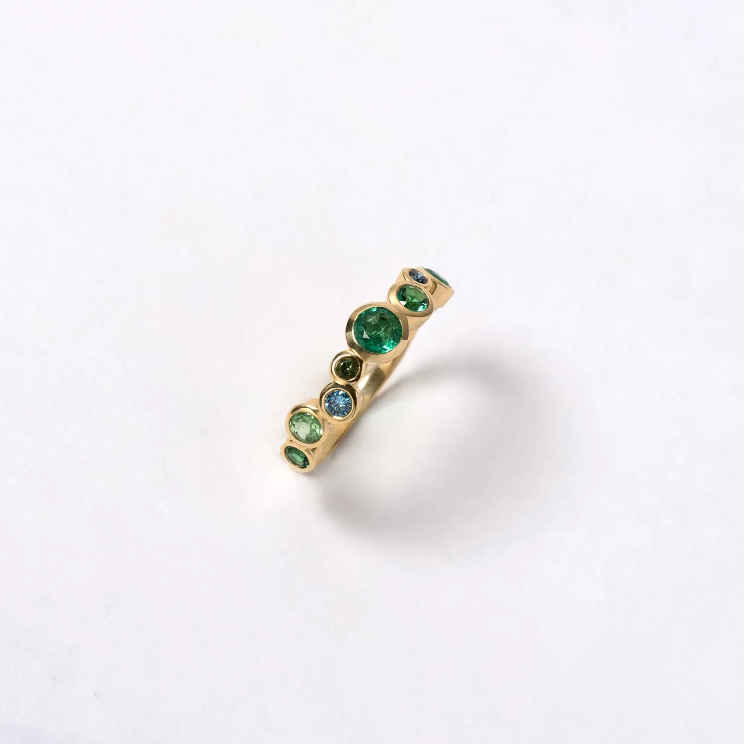 18k Emerald Green Cascade Ring - 0.75ct