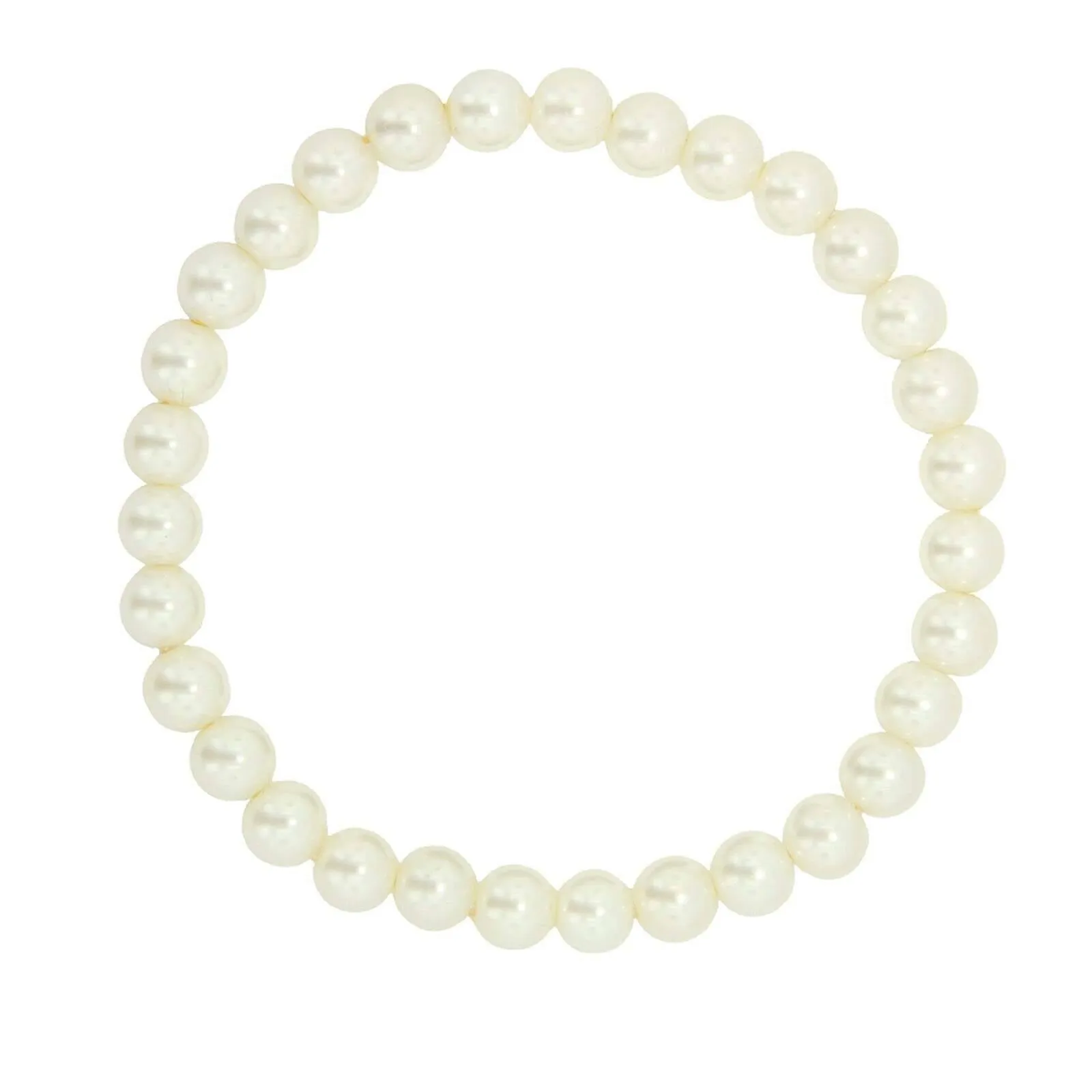 1928 Bridal White 8mm Faux Pearl Stretch Bracelet