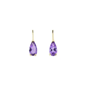 9 Carat Gold Amethyst Teardrop Earrings