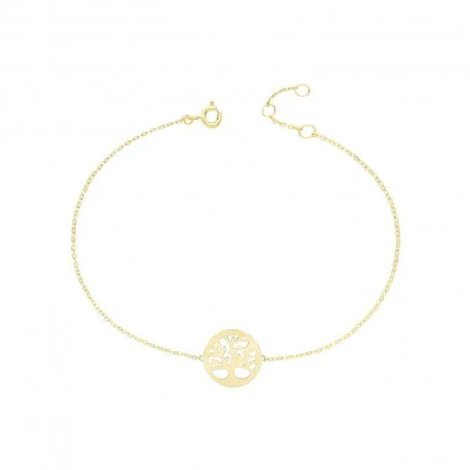 9ct Yellow Gold Tree of Life Chain Bracelet