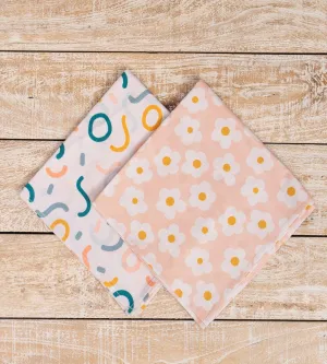 Abstract & Floral Pattern Napkin Set