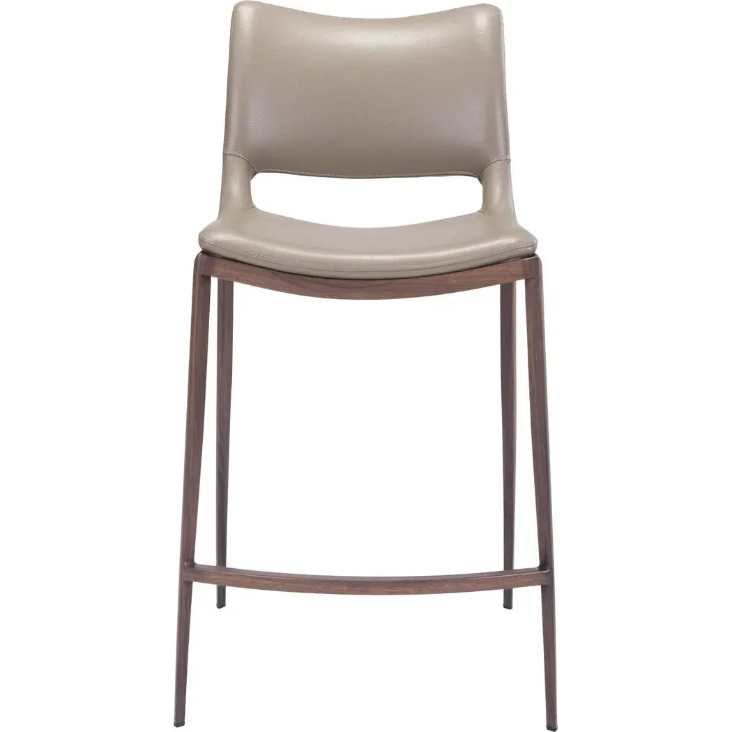 Ace Counter Chair (Set of 2) Gray & Walnut