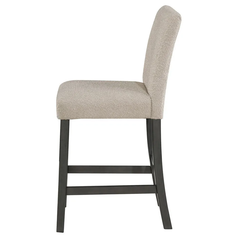 Alora Counter Height Dining Chair Set of 2, Beige Boucle, Charcoal Gray By Casagear Home