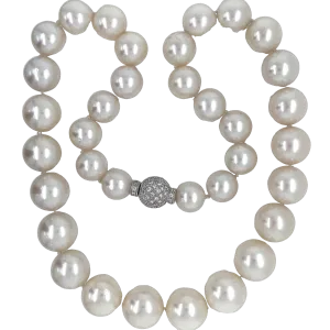 Australian White Pearl Diamond Necklace