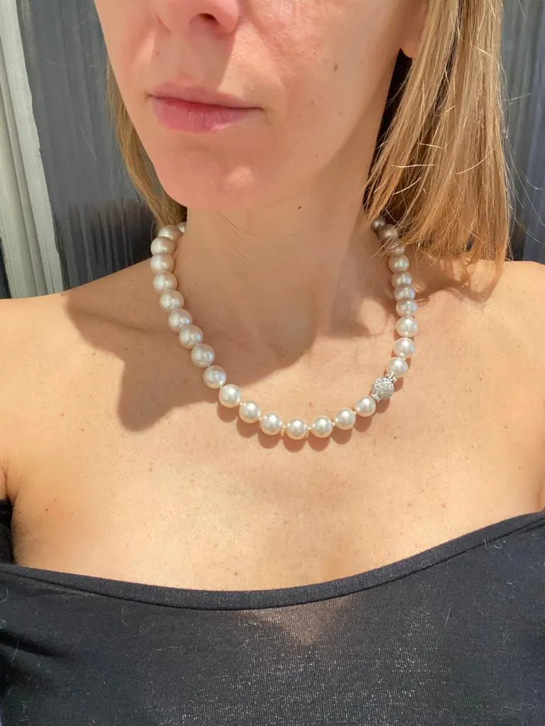 Australian White Pearl Diamond Necklace