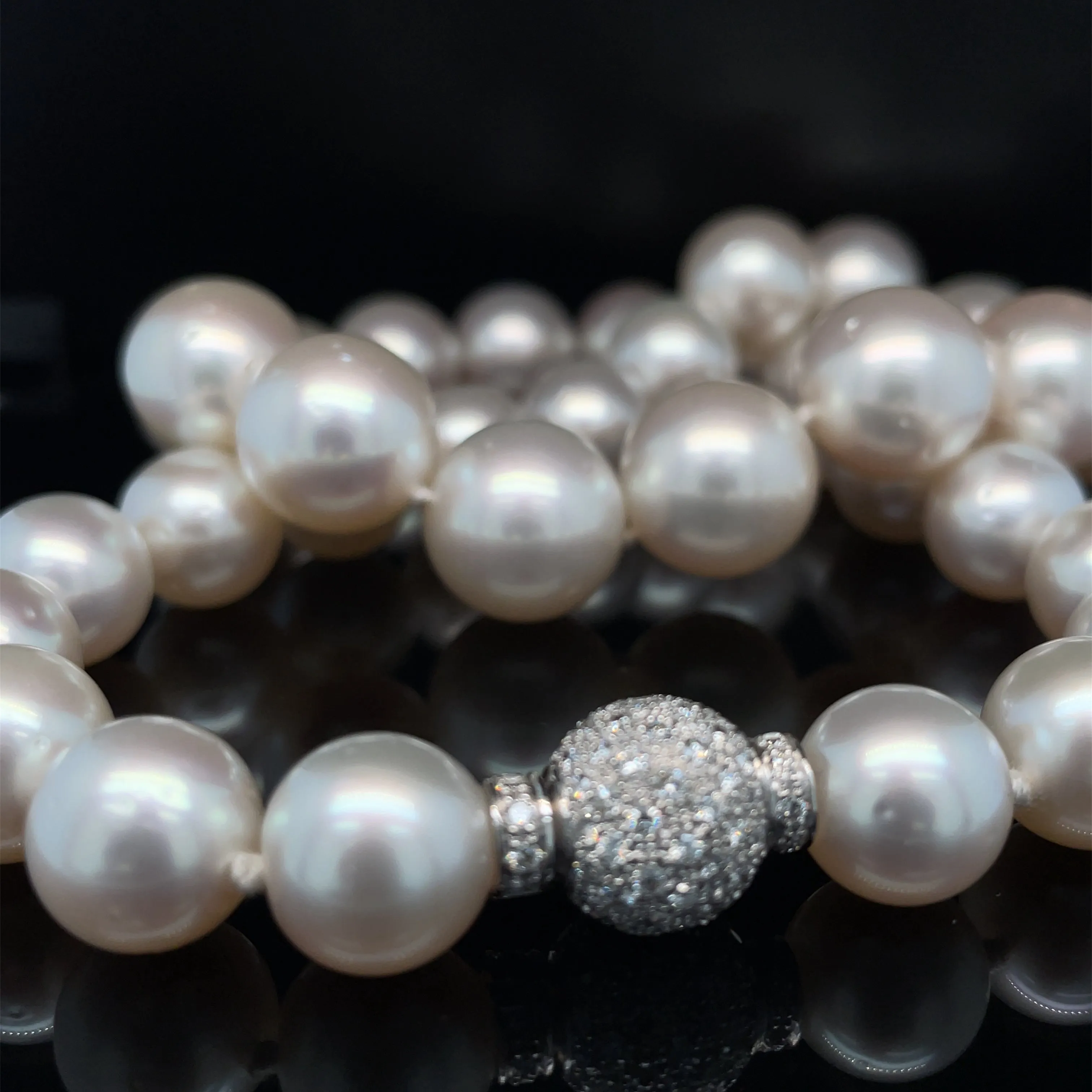 Australian White Pearl Diamond Necklace