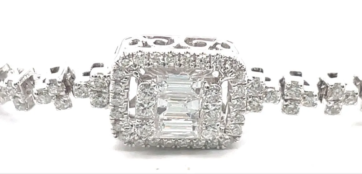 Baguette and Round Diamond Bracelet