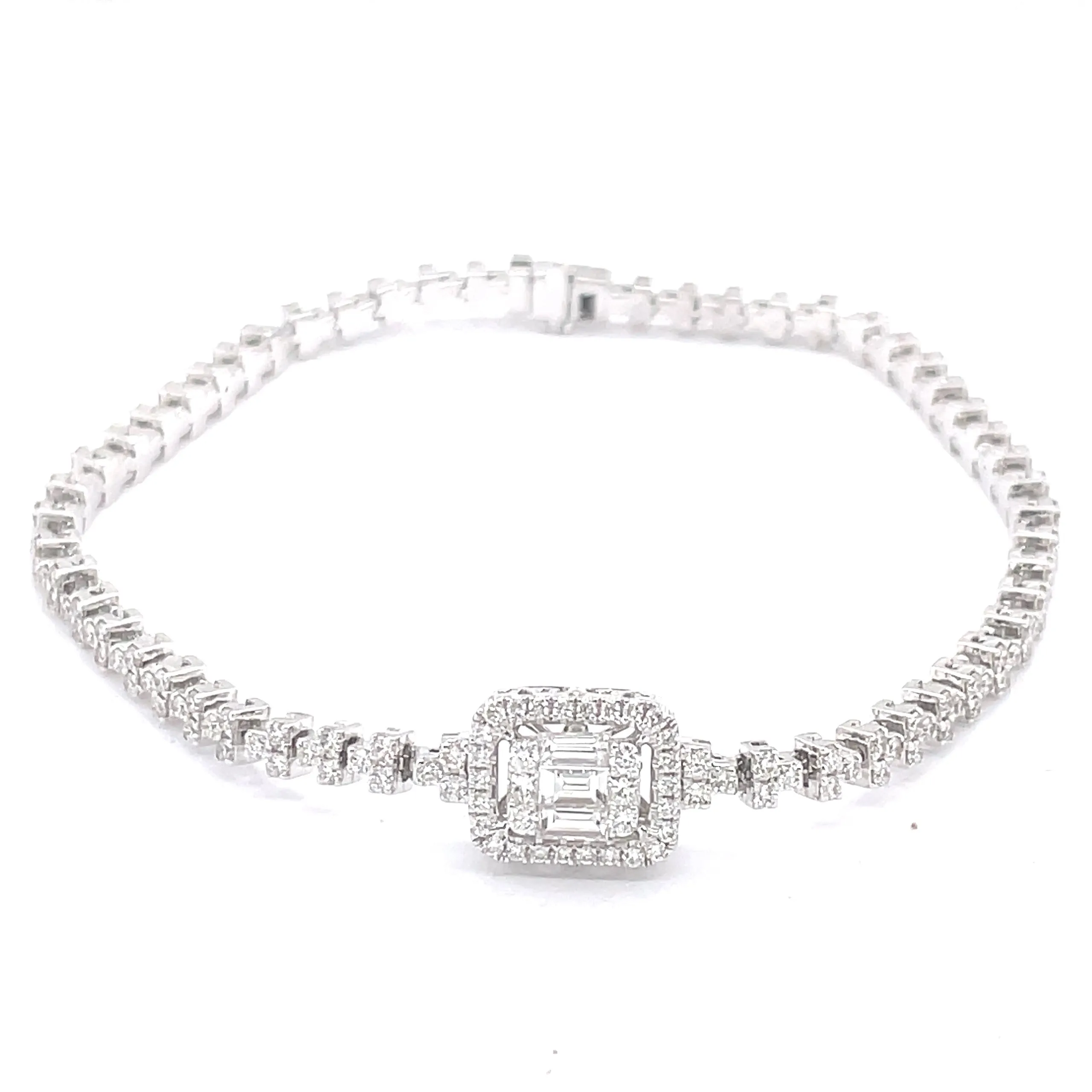 Baguette and Round Diamond Bracelet