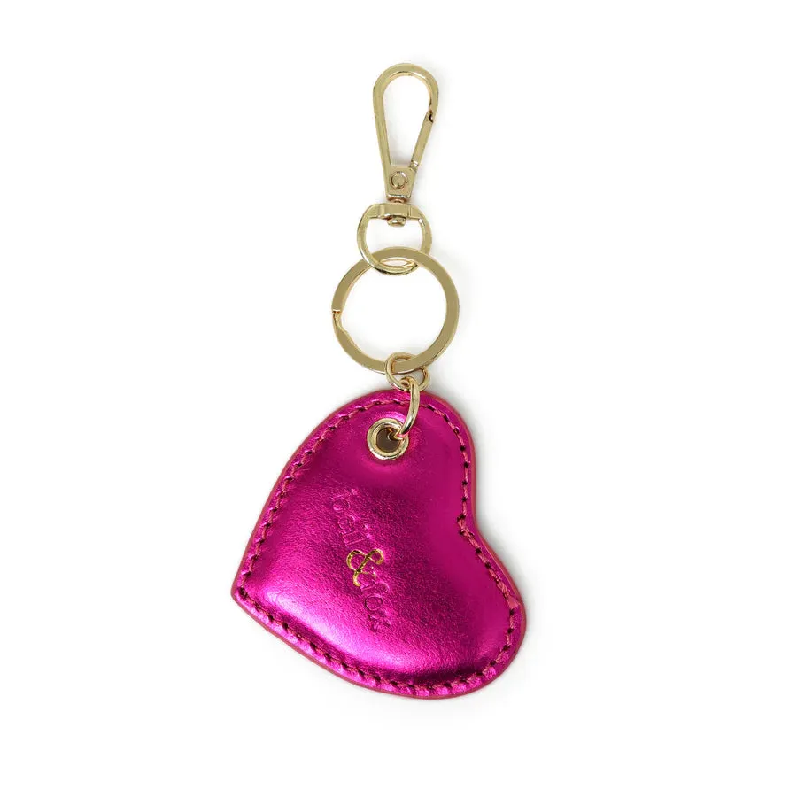 Bell & Fox Cupid Heart Keyring-Fuschia Metallic