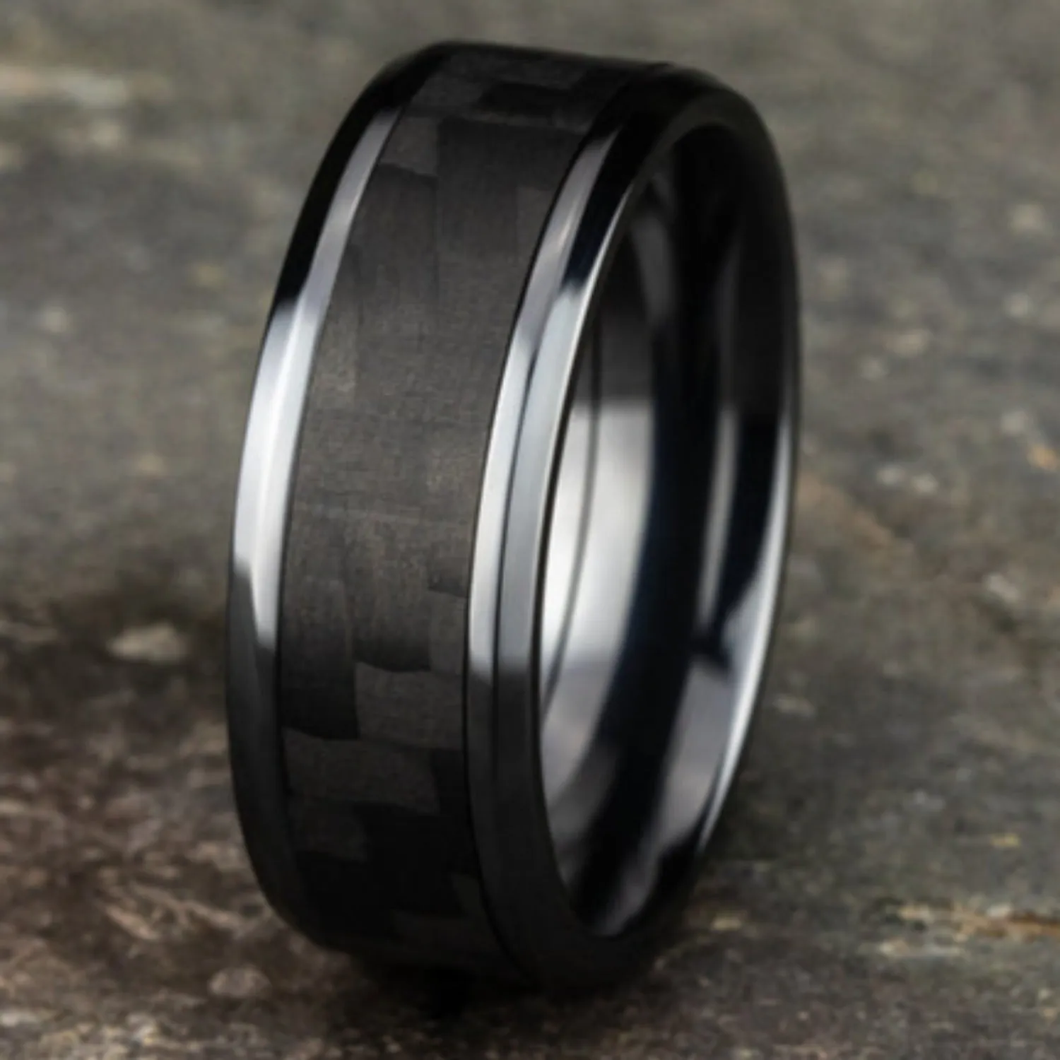 Benchmark "The Senna" 8MM Carbon Fiber Wedding Band