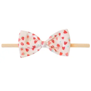 Bowtie Nylon Bow - Strawberry