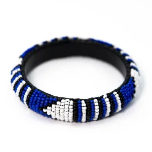 Bracelet -  Blue Seed Bead Bangle