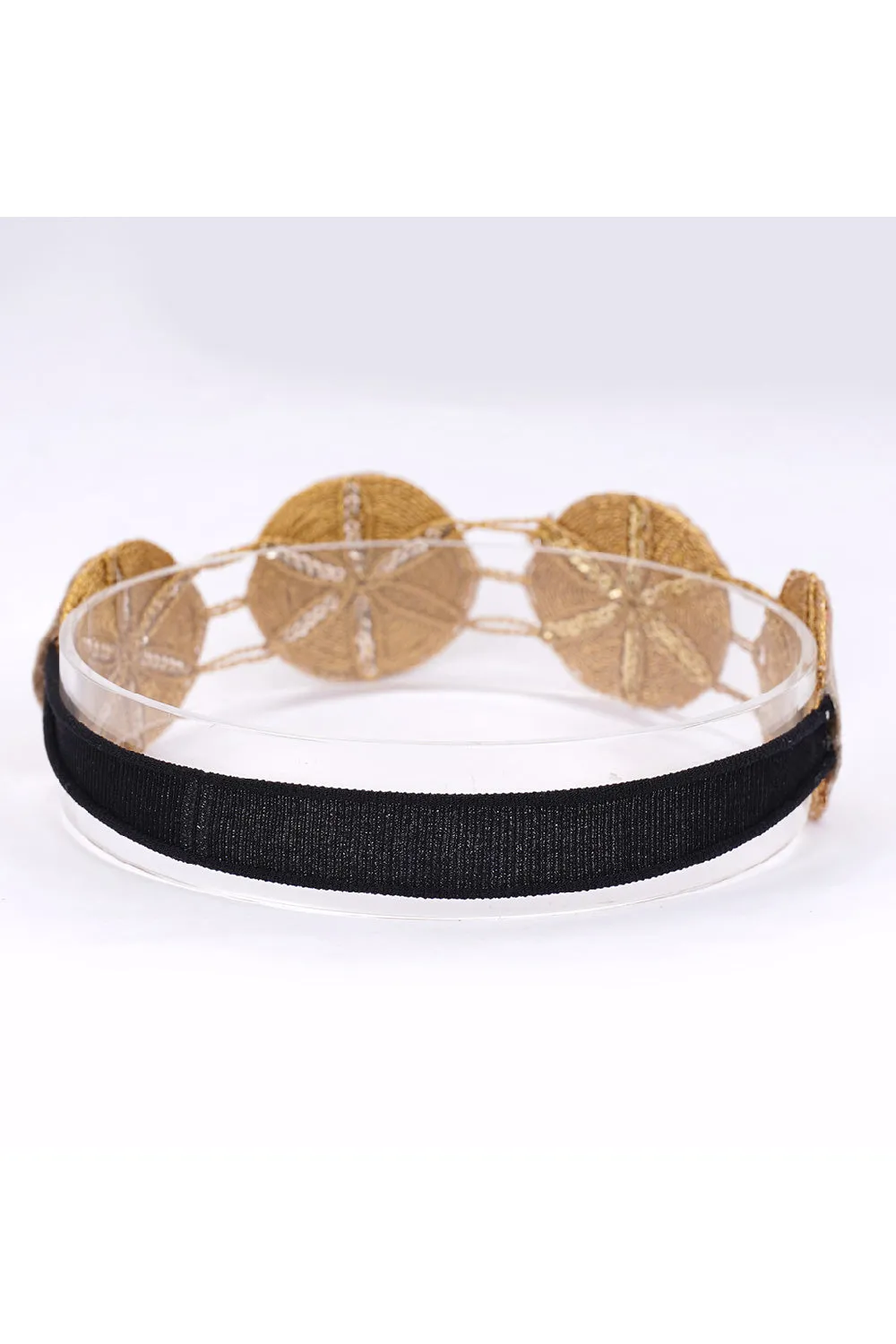 Bronze Sequined Floral Gota Hairband