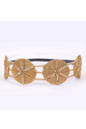 Bronze Sequined Floral Gota Hairband