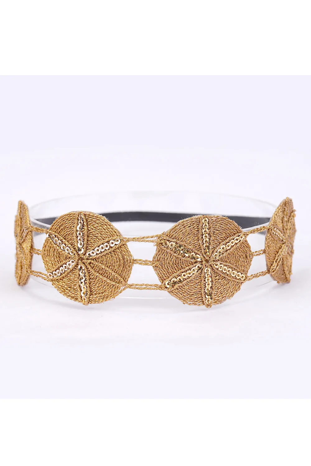 Bronze Sequined Floral Gota Hairband