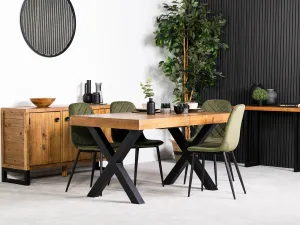 Brooklyn Light Extendable Cross Leg Dining Table (140cm - 180cm) & Alston Dining Chairs