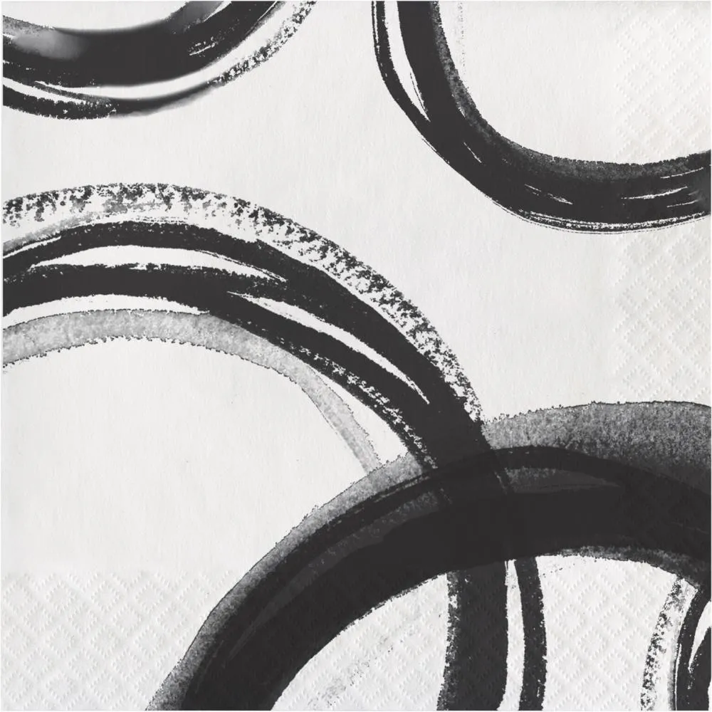 Bulk Black and White Mod Luncheon Napkins (192 per Case)