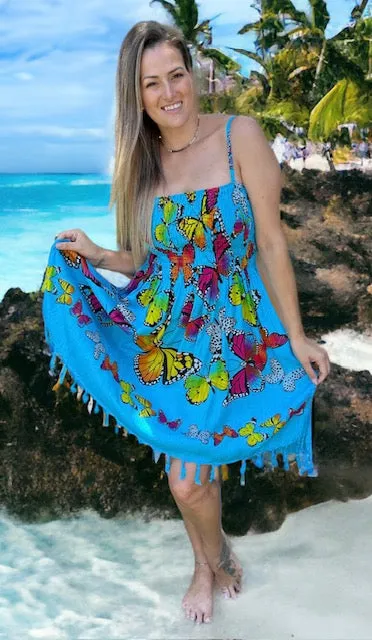 Butterfly Shirred Dress