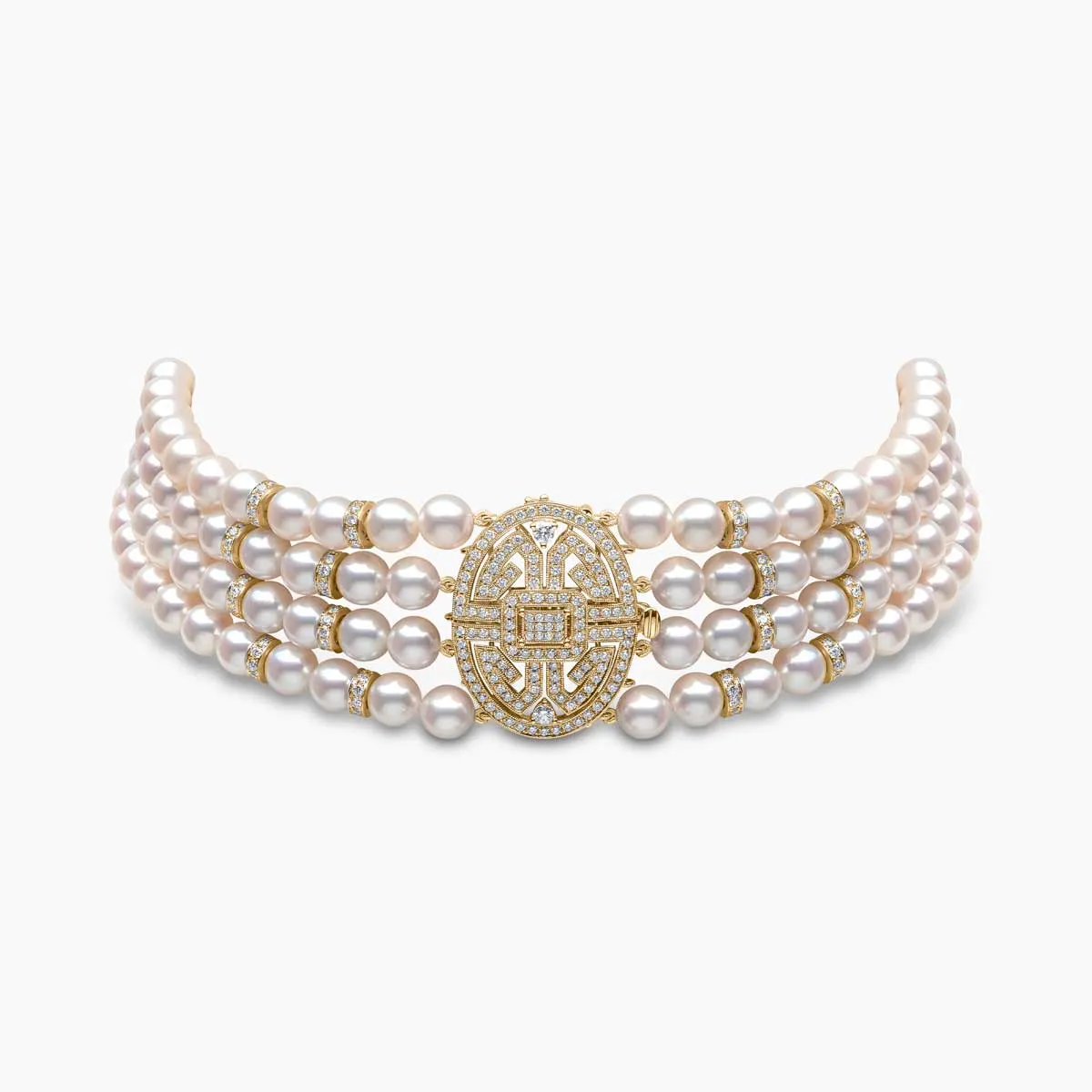 Classic 18K Yellow Gold Akoya Pearl Choker