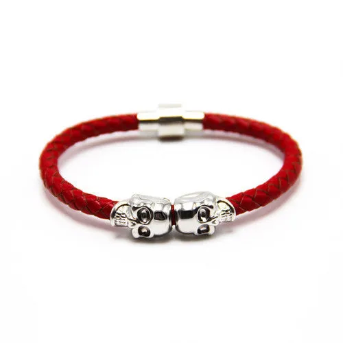 Classy Men Skull Bracelet Red