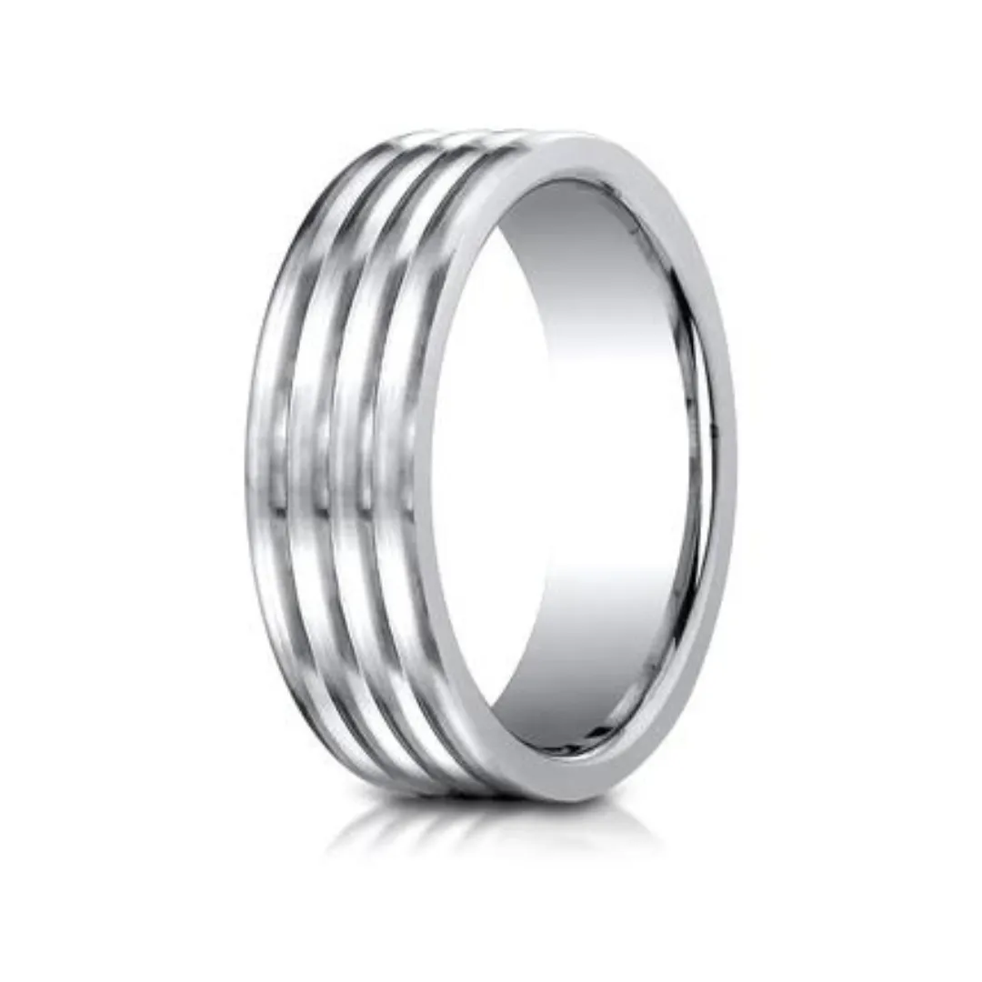 Comfort-Fit Satin Finish Cobalt Chrome Wedding Band