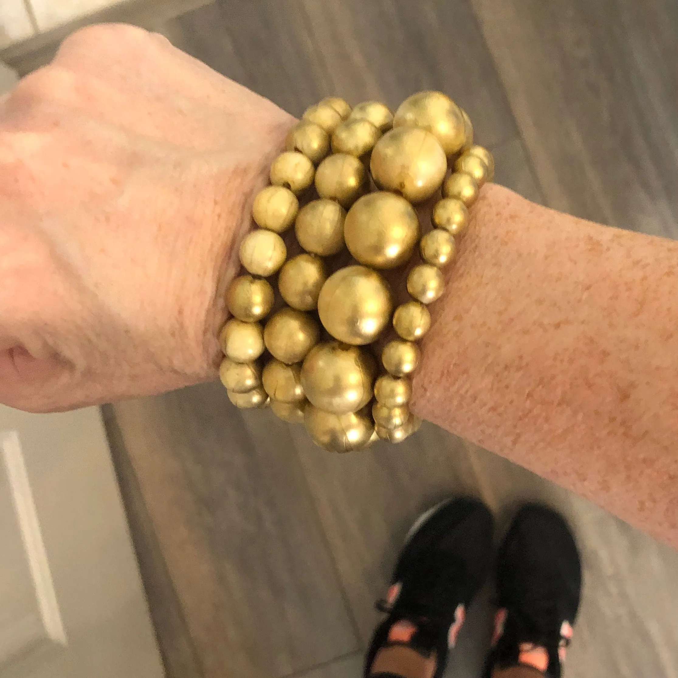 Dark Golden Stack and Stretch Bracelet Set