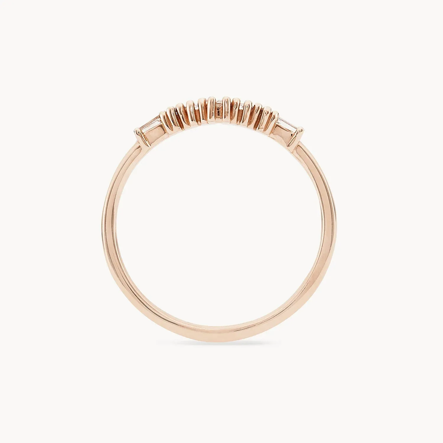 Daybreak band - 14k rose gold, white diamond