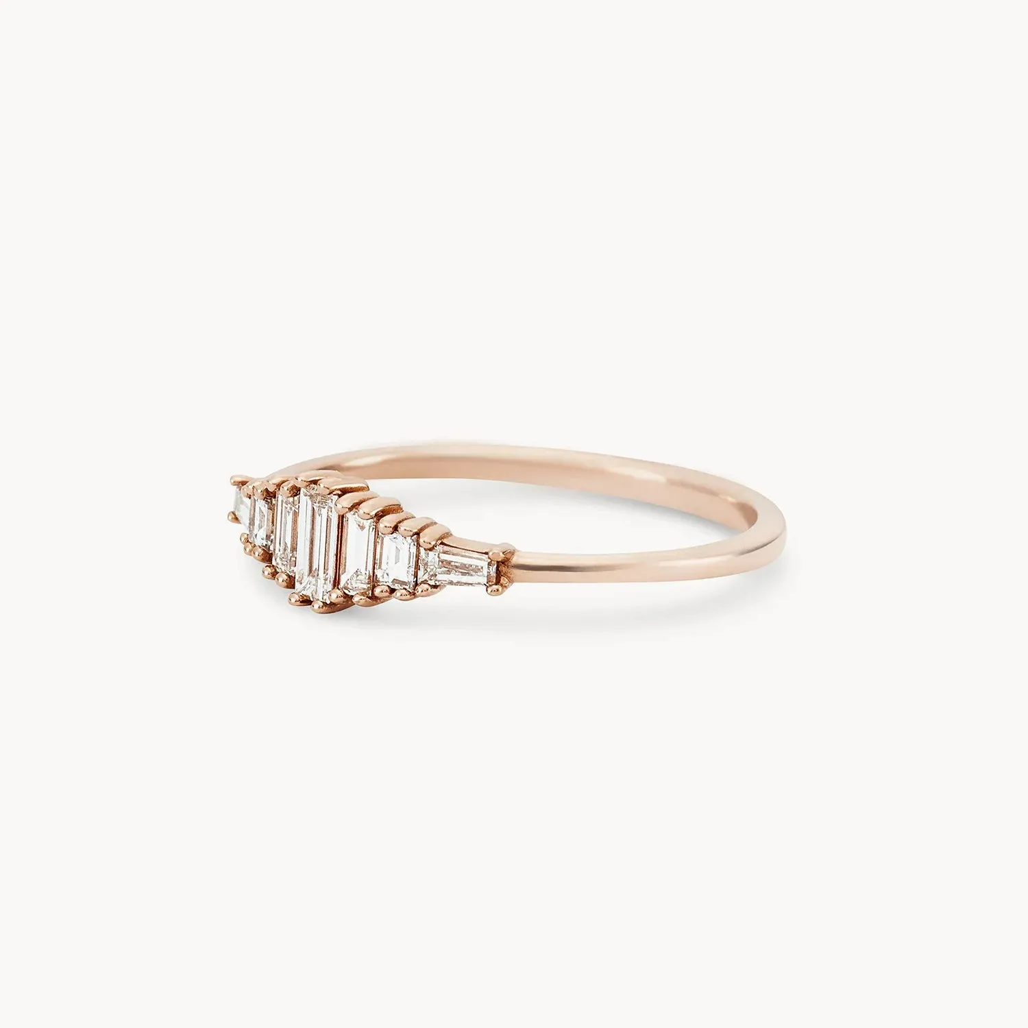 Daybreak band - 14k rose gold, white diamond