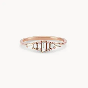 Daybreak band - 14k rose gold, white diamond