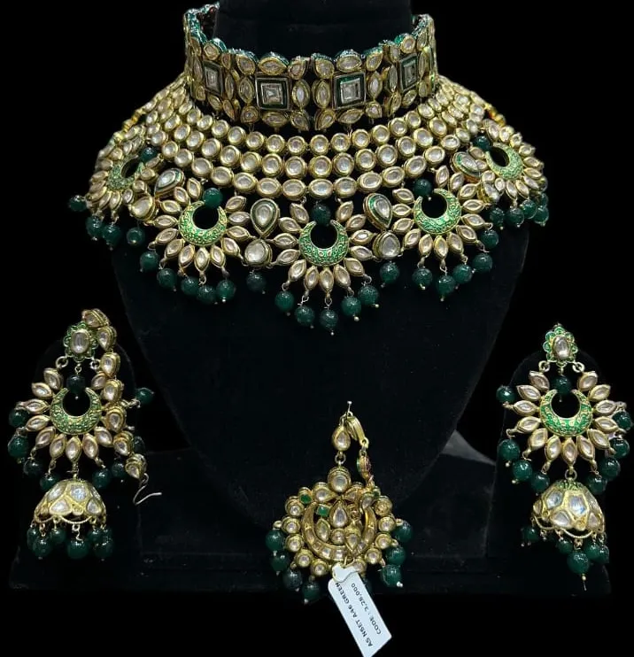 Emerald Allure Gold-Plated Jewelry Ensemble