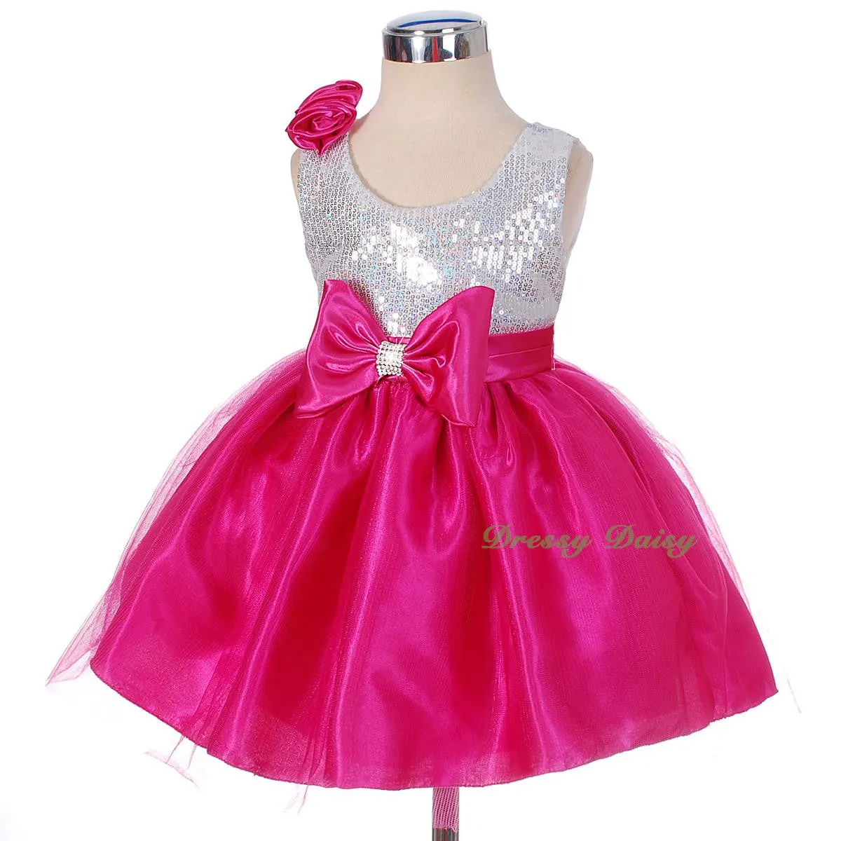 FG280 Sequined Pageant Dresses Wedding Flower Girl Birthday Party Dress Size 12 Months - 4