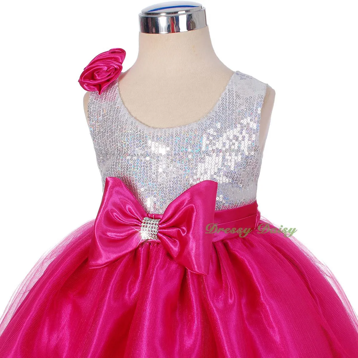 FG280 Sequined Pageant Dresses Wedding Flower Girl Birthday Party Dress Size 12 Months - 4