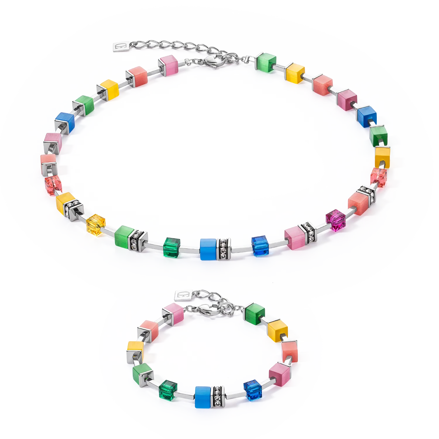 GeoCUBE® Iconic Pure Necklace Rainbow