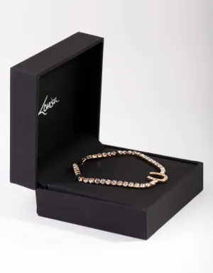 Gold Horse Shoe Cup Chain Bracelet