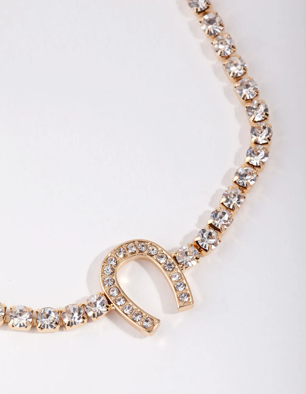 Gold Horse Shoe Cup Chain Bracelet