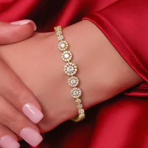 Golden Blossom Gold-Plated 925 Sterling Silver Flower Bracelet