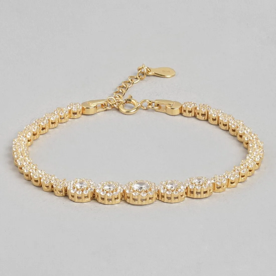 Golden Blossom Gold-Plated 925 Sterling Silver Flower Bracelet