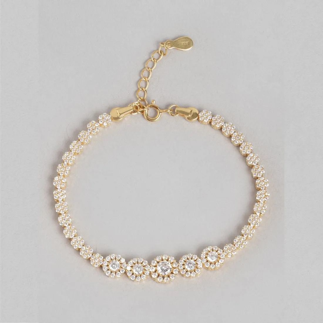 Golden Blossom Gold-Plated 925 Sterling Silver Flower Bracelet