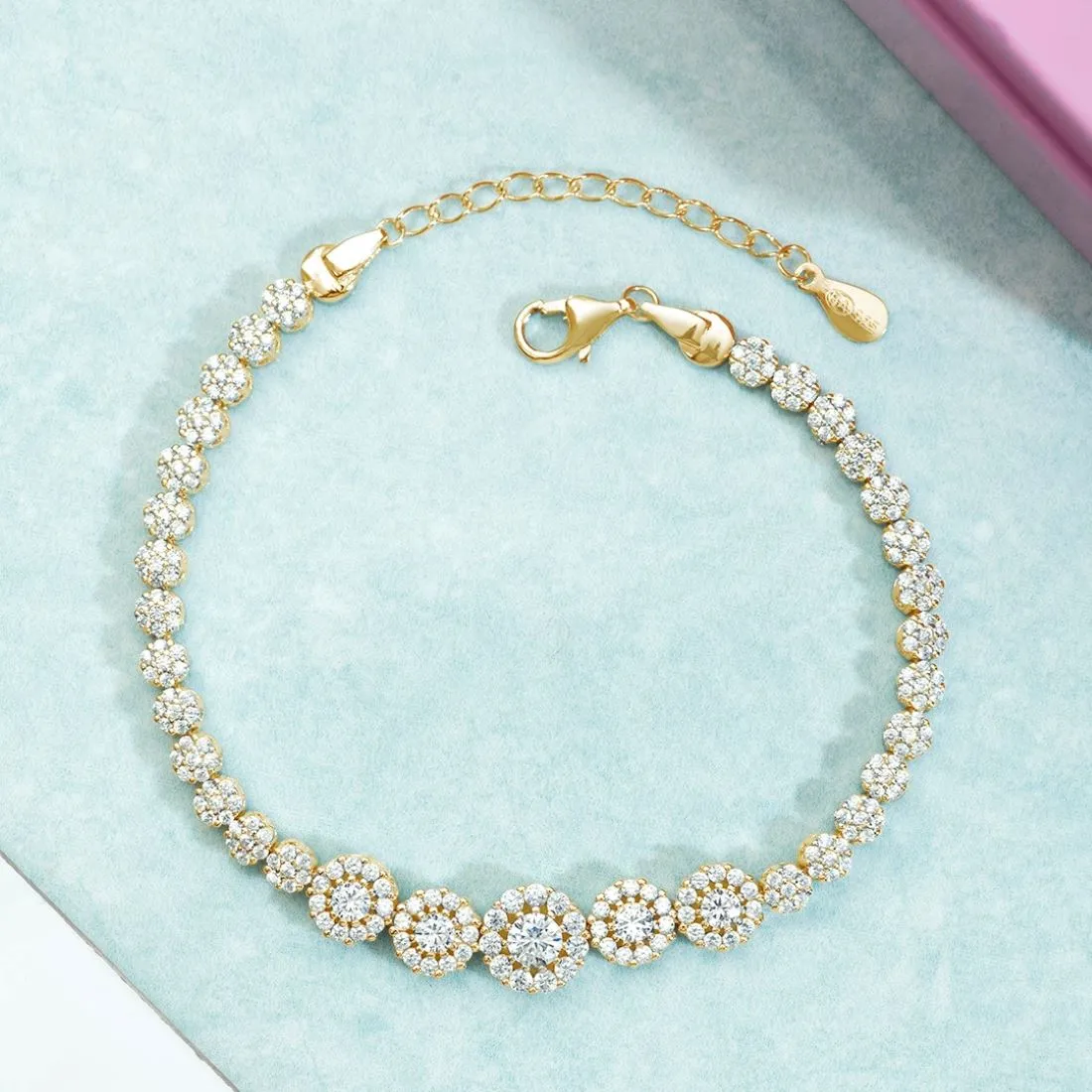 Golden Blossom Gold-Plated 925 Sterling Silver Flower Bracelet