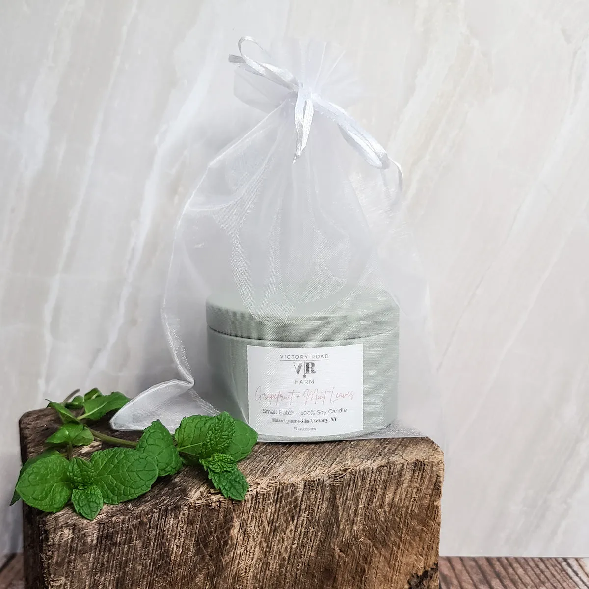 Grapefruit   Mint Leaves Soy Wax Candle