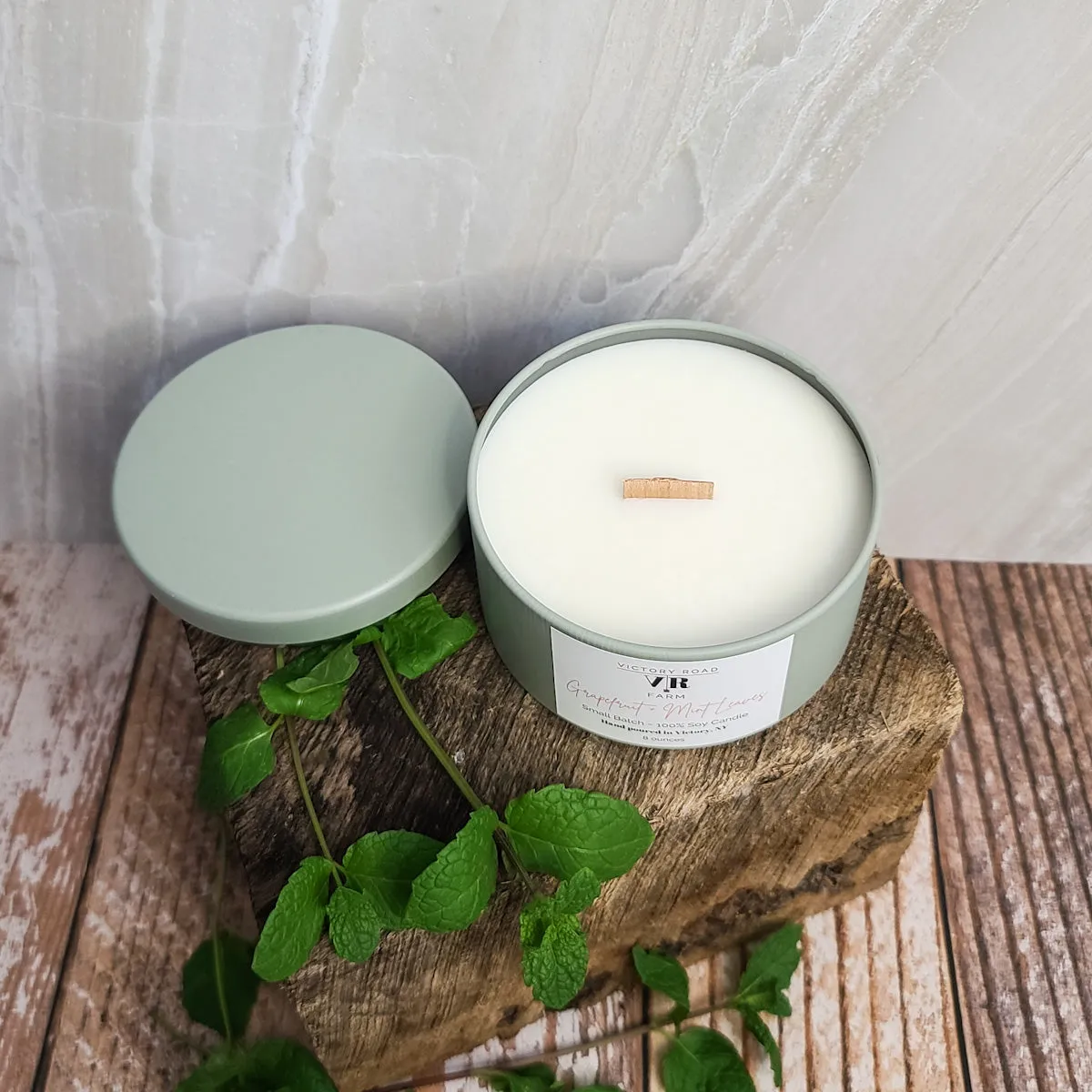 Grapefruit   Mint Leaves Soy Wax Candle