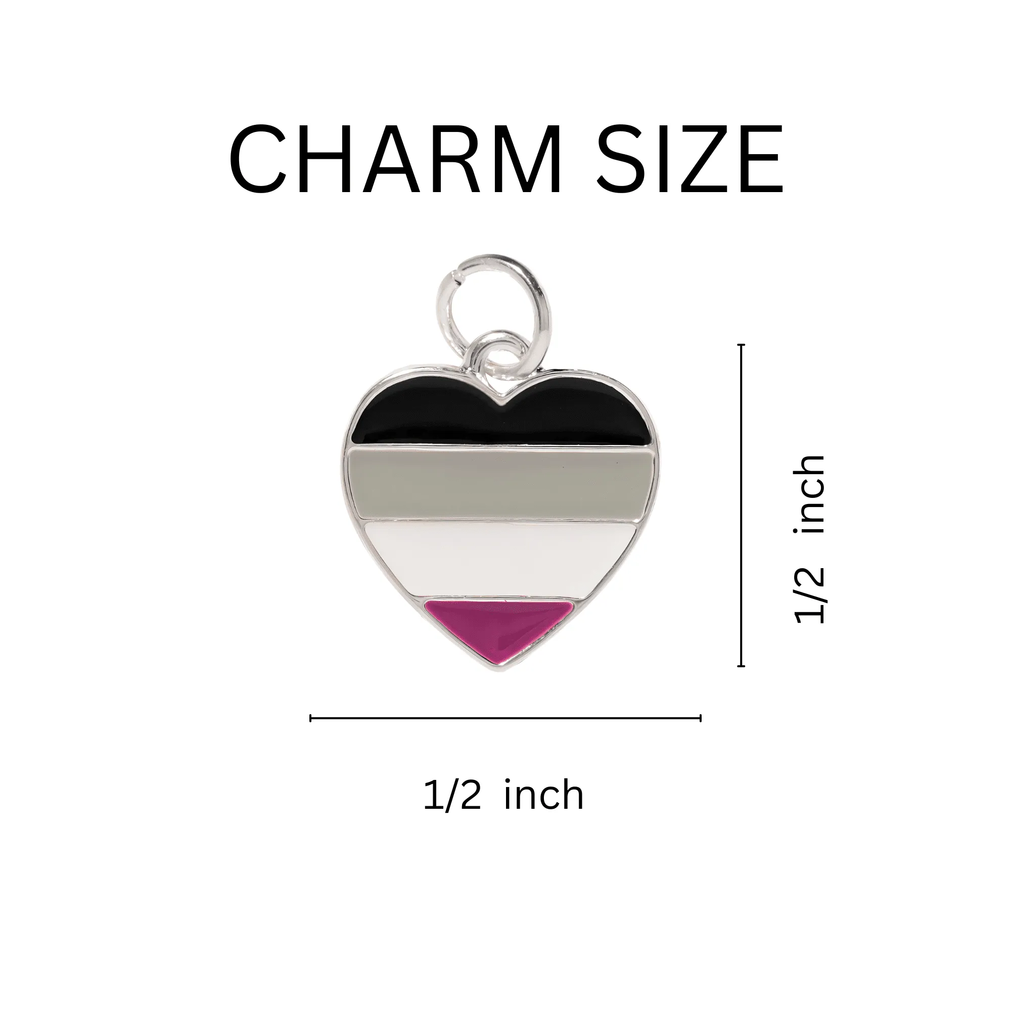 Heart-Shaped Asexual Flag LGBTQ Beaded Charm Bracelets