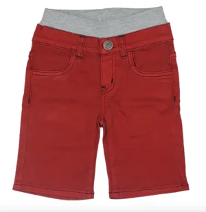 Hoonana - Stretch Twill Shorts in Dark Red