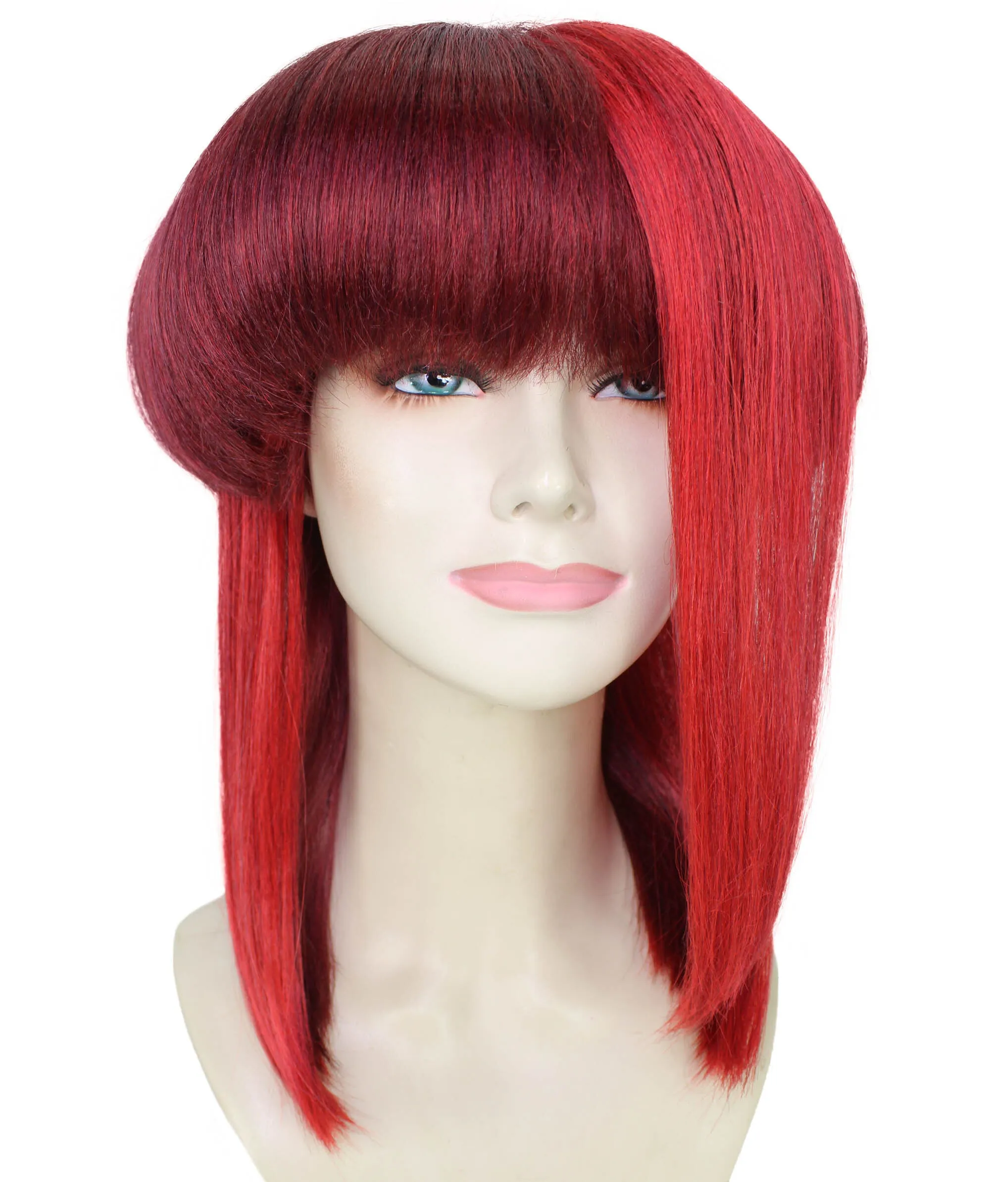 HPO Adult Women's Ombre Red Straight Long Hair Wig| Perfect for Cosplay| Flame-retardant Synthetic Fiber