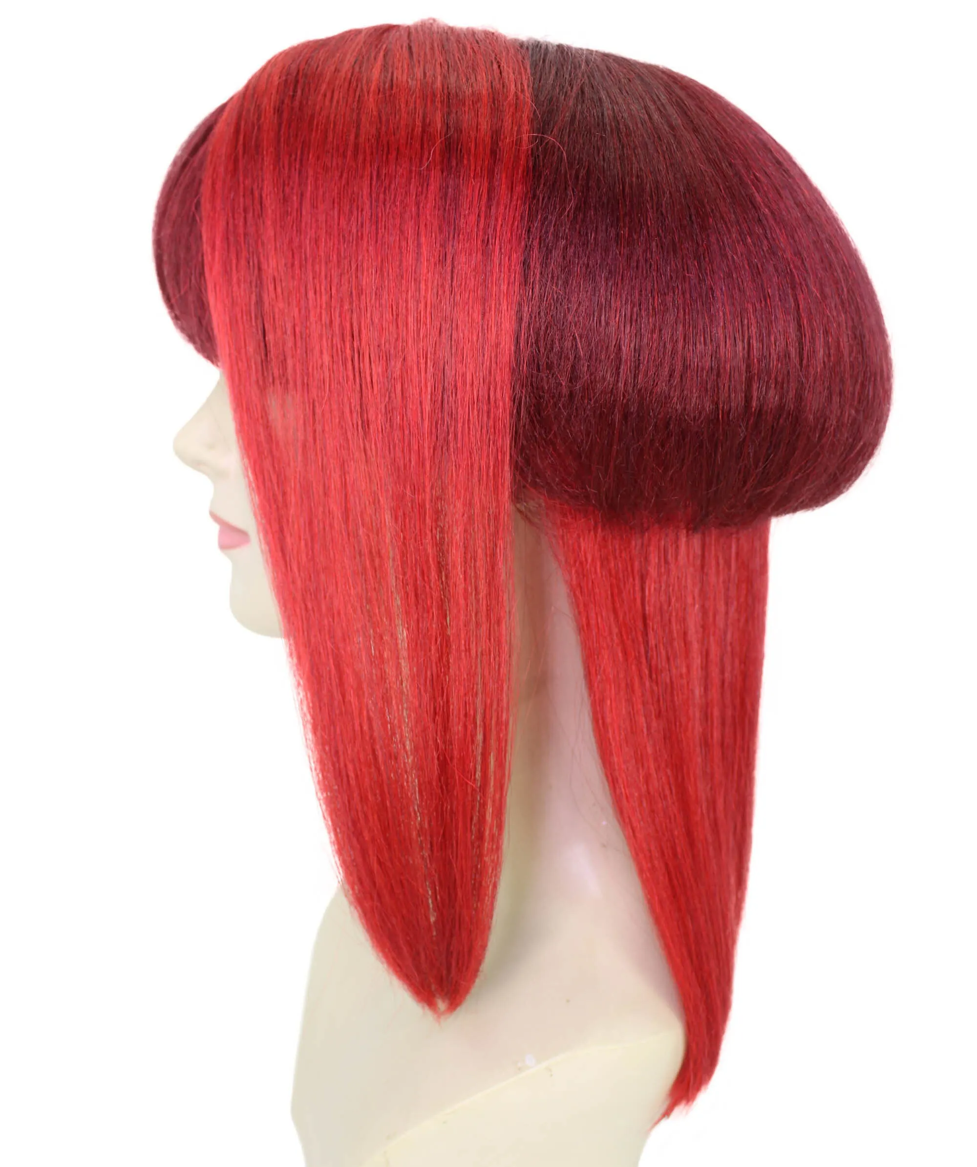 HPO Adult Women's Ombre Red Straight Long Hair Wig| Perfect for Cosplay| Flame-retardant Synthetic Fiber